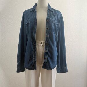 🤍Chico's Indigo Denim Blouse NWT